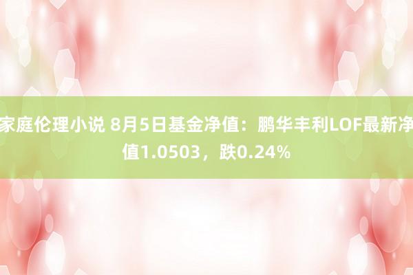 家庭伦理小说 8月5日基金净值：鹏华丰利LOF最新净值1.0503，跌0.24%