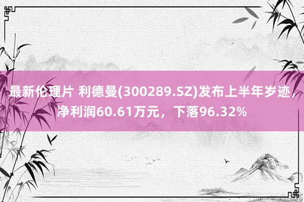 最新伦理片 利德曼(300289.SZ)发布上半年岁迹，净利润60.61万元，下落96.32%