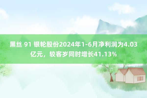 黑丝 91 银轮股份2024年1-6月净利润为4.03亿元，较客岁同时增长41.13%