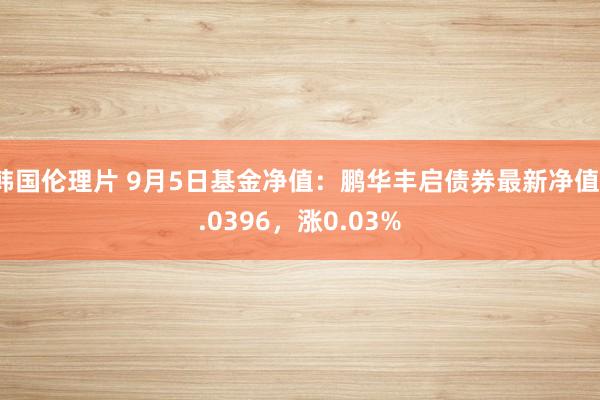 韩国伦理片 9月5日基金净值：鹏华丰启债券最新净值1.0396，涨0.03%